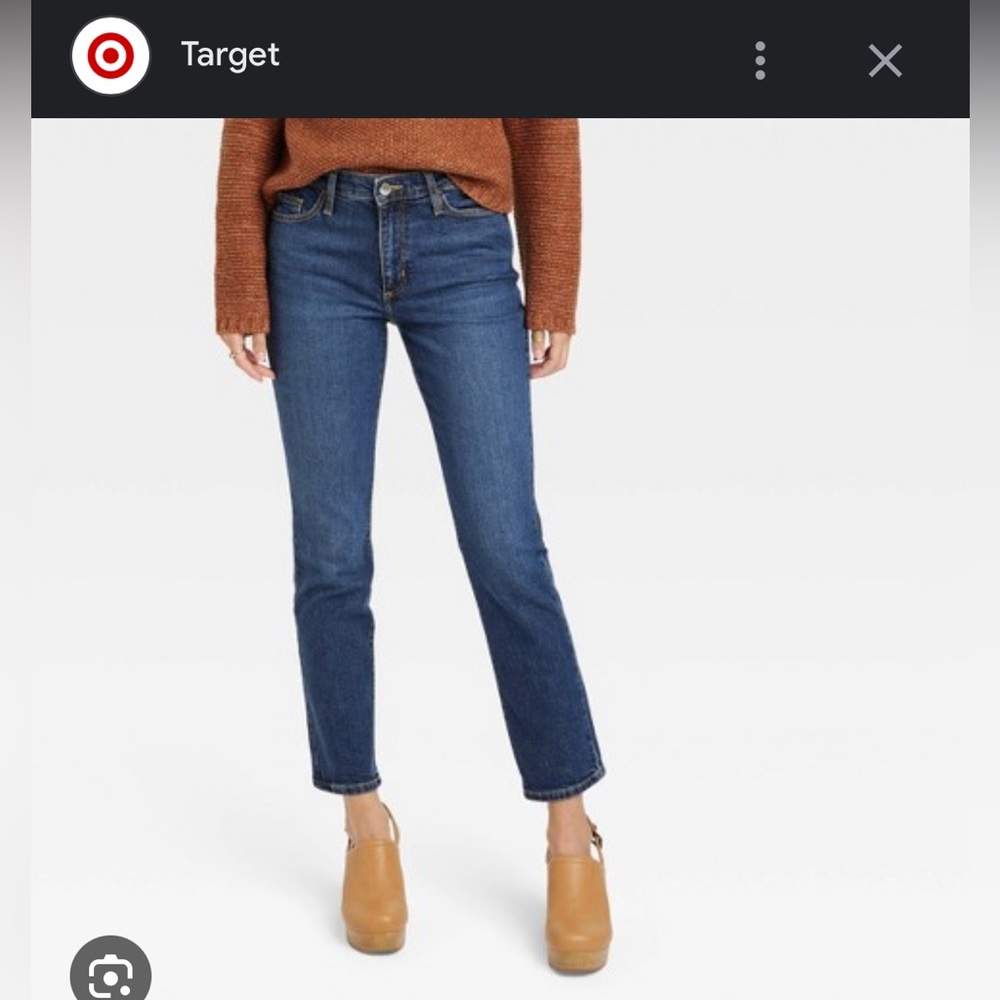 Universal Thread High Rise Slim Straight Jeans - Dark Wash